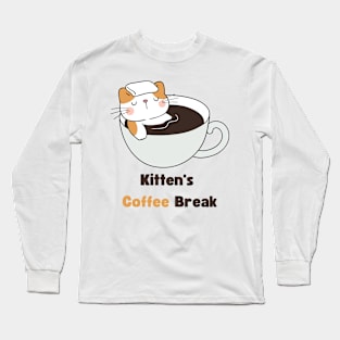 Kitten's Coffee Break Long Sleeve T-Shirt